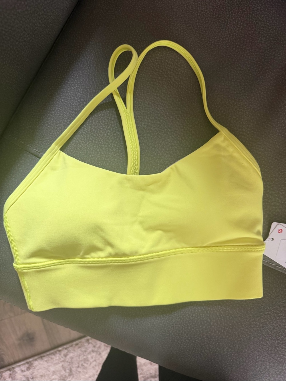 Elle Neon Yellow Swim Bralette with Double Straps